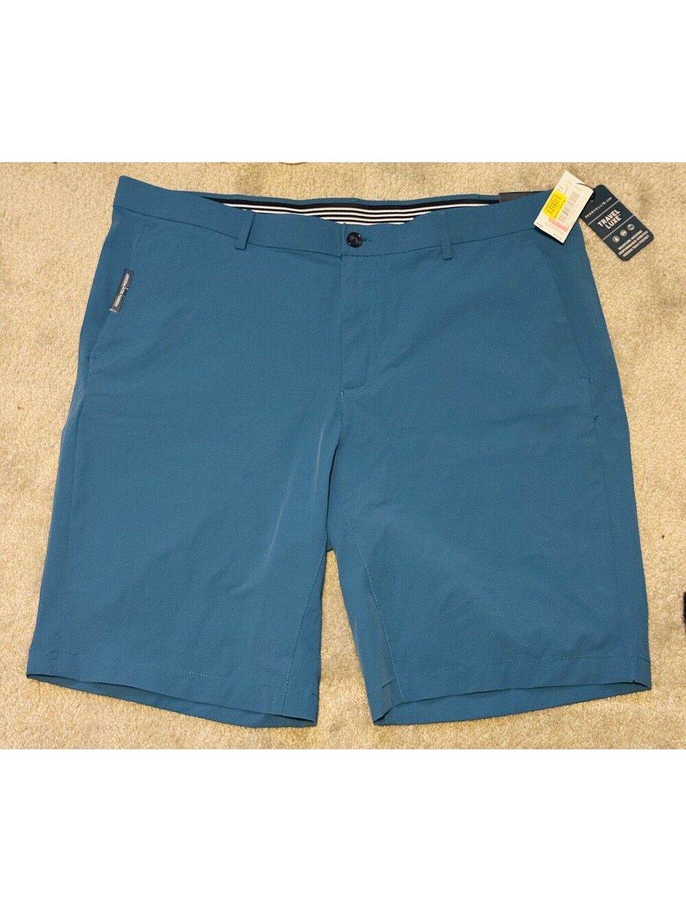 Perry Ellis-Travel Luxe Teal Shorts Size 40-performance Stretch-Slim Fit - NWT